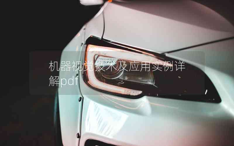 機器視覺技術及應用實例詳解pdf