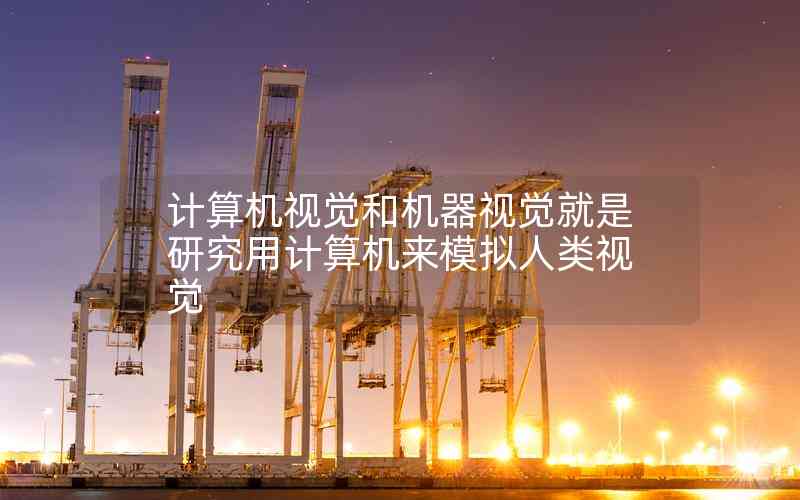 計算機視覺和機器視覺就是研究用計算機來模擬人類視覺